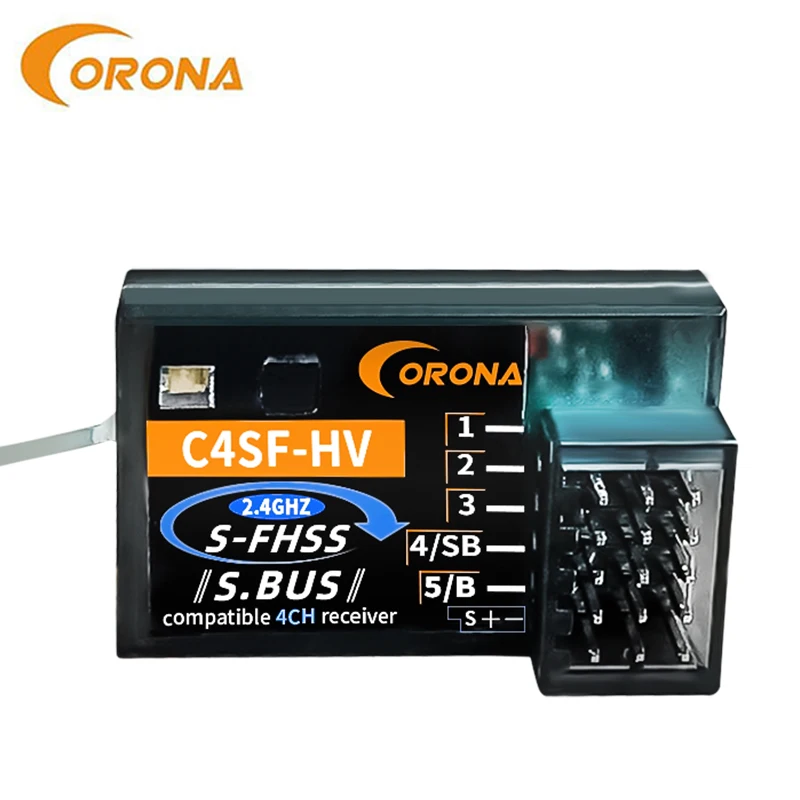 Receptor de radio de superficie compatible con coronavirus C4SF Futaba S-FHSS SBUS, 3PV, 4PV, 4PX, 7PX Cooltech RSF04C-1