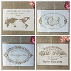 4 шт. A4 29 см карта мира французские слова сделай сам наслоения Трафареты настенная живопись раскраска для скрапбукинга тиснильный альбом декоративные шаблон