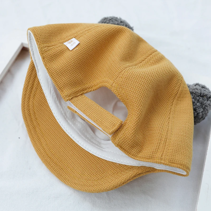 Детские хлопковые шапки с милыми шариками детская бейсбольная кепка ушками