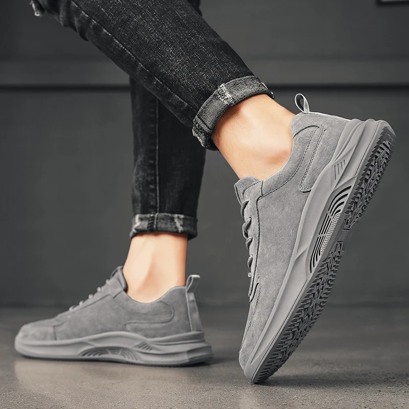 Кожаная мужская обувь Мужская повседневная Мужские оксфорды на шнуровке Мягкая