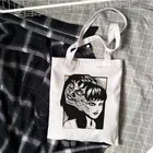 Женская сумка в стиле японского аниме ужасов, 2021, в стиле Харадзюку, Готическая, повседневная, темная, большая емкость, сумка, многоразовая, модная, Холщовая Сумка на плечо