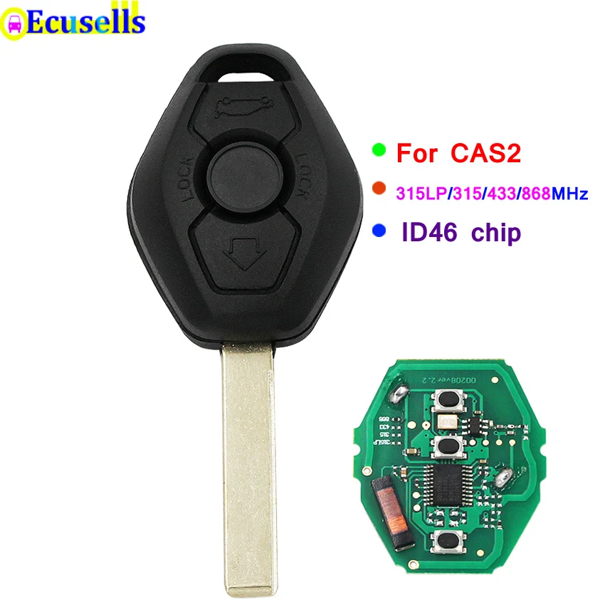 3 кнопочный дистанционный ключ 315LP МГц 315 433 868 с чипом ID7944 ID46 для BMW CAS2 5 серии E46 E60 E83