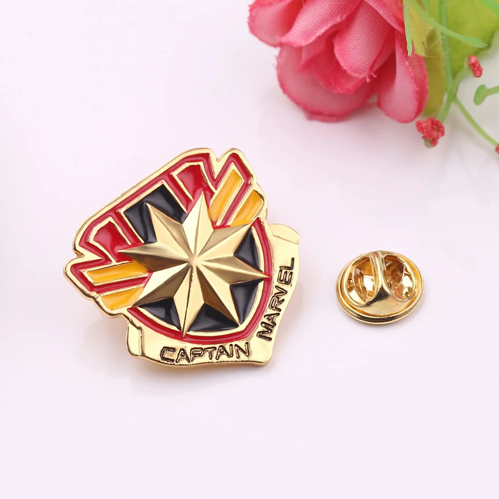 

Marvel Metal Brooch Avengers Captain Marvel Logo Badge Student School Bag Decoration Gift Clothing Accessories Couple