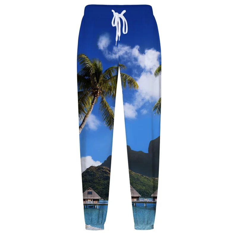 

YFFUSHI 3D Long Pants Hawaii Beach Trees Casual Trousers Men New Design Polyester Hot Sale Men Trousers XS-3XL Fast Ship