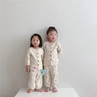 cute toddler baby clothes sets 2pcs fashion girls boys long sleeve button topsleggings pants baby pajamas set outfits 0 24m