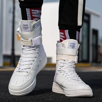 2020 hot sale fashion high top buckle lovers breathable casual sneakers zapatillas personality street style couple shoes