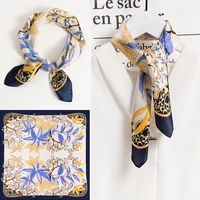 53x53cm real silk square scarf women print silk head scarves for ladies neckerchief 2021 bandana fashion bufanda foulard femme