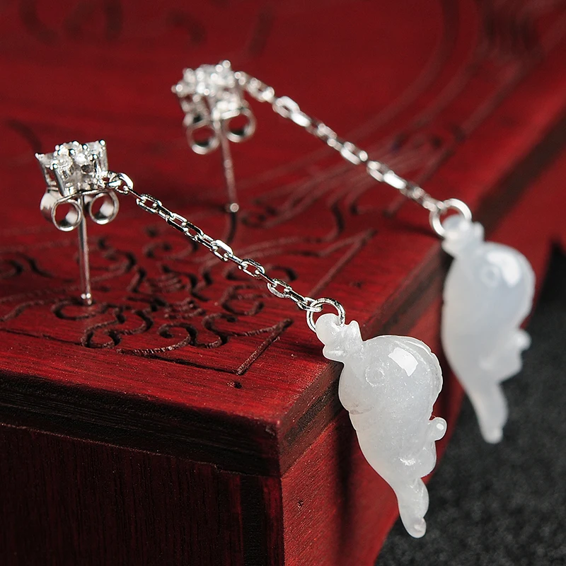 Оригинальные 925 серебряные инкрустированные из натурального прозрачного камня