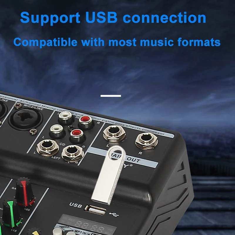 Профессиональный 4 канальный Bluetooth миксер аудио DJ консоль с эффектом