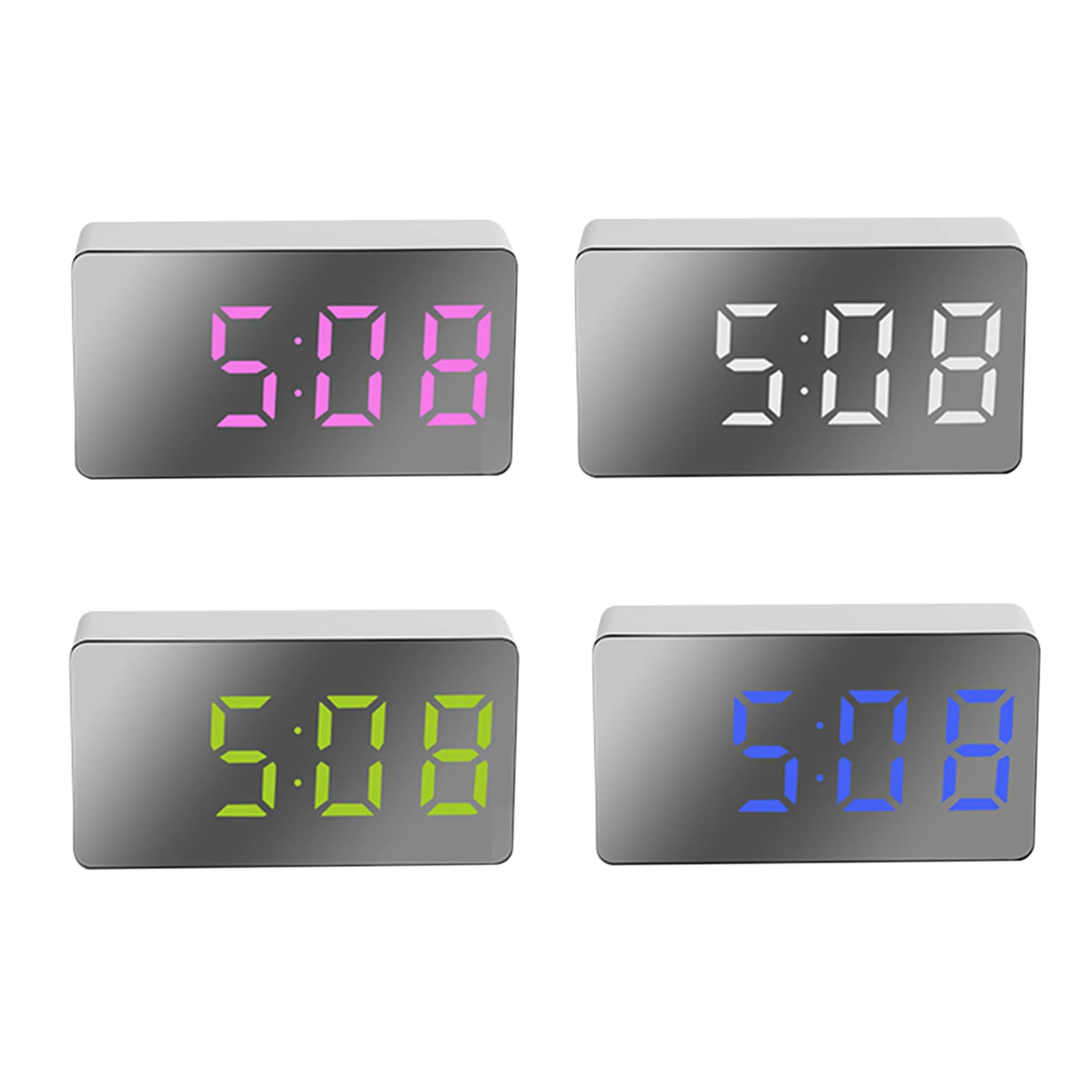 Electronic Mini Digital Alarm Clock Quiet Sleep Environment 3 Alarms Snooze Mode 3.1-inch Led Display  Usb Port