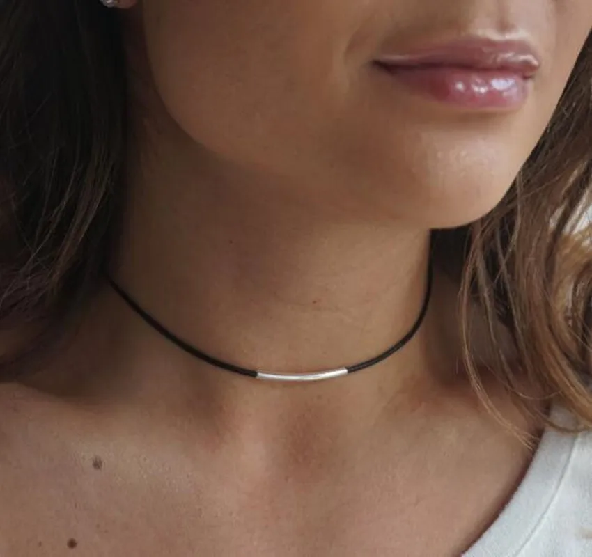 Nx810 Корейская версия модный простой черный кожаный шнур вощеная нить сплав