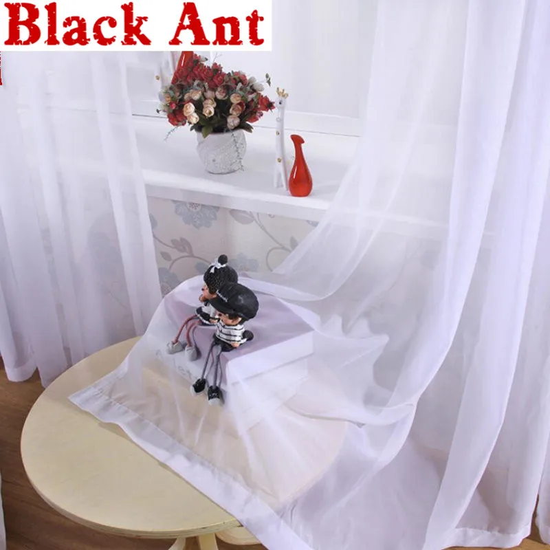 Белая однотонная Тюлевая занавеска для гостиной современные оконные занавески