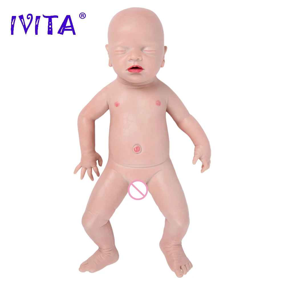 

IVITA WG1514 46cm 2972g 100% Silicone Reborn Baby Dolls Newborn Realistic Baby Toys with Pacifier for Children Christmas Gift