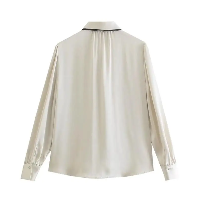 Женская однобортная блузка с длинным рукавом Повседневная элегантная рубашка