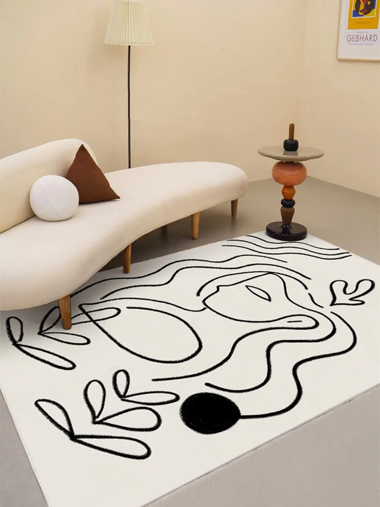 

Luxury Picasso Carpet For Living Room Abstract Black And White Simple Carpets Modern Bedroom Customized Art Floor Mat Prayer Mat