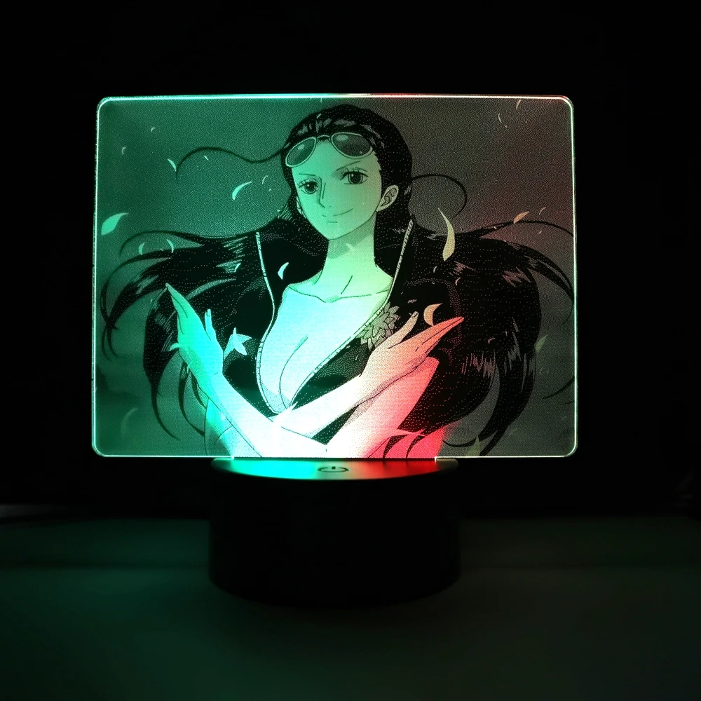 

Anime Pirate Figure Two Tone Lamp Robin Colorful Two Tone LED Acrylic Table Light for Bedroom Decor Birthday Gift Manga Robin