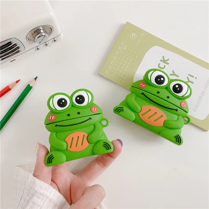 

Bluetooth Earphone Case for Airpods Pro Cute Silicone Accessories Protective Cover for AirPod 1 2 Case Cartoon Bread Frog 3D