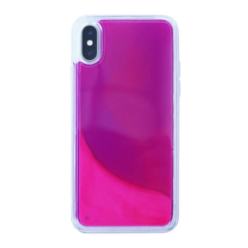 Неоновый светящийся жидкий зыбучий песочный чехол для телефона iPhone 11 Pro 7 8 6 Plus X XR