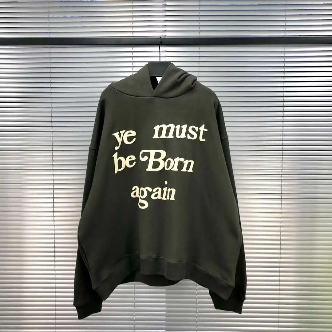 

High Street Brand KANYE Letter Print Vintage Washed Men's Hoodies Oversized Hoodie Kawaii Y2k Hooded Sweatshirts Men's Clothing