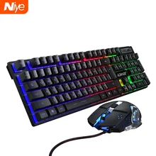 Gaming keyboard and Mouse Wired backlight mechanical feeling keyboard Gamer kit Silent 3200DPI Gaming Mouse Set for PC Laptop