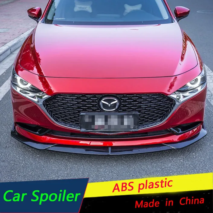 

For Mazda 3 Front bumper Diffuser Rear spoiler Fit 2020 NEW Mazda 3 Car Front Bumper Splitter Lip Cover Trim 3pcs ABS plastic