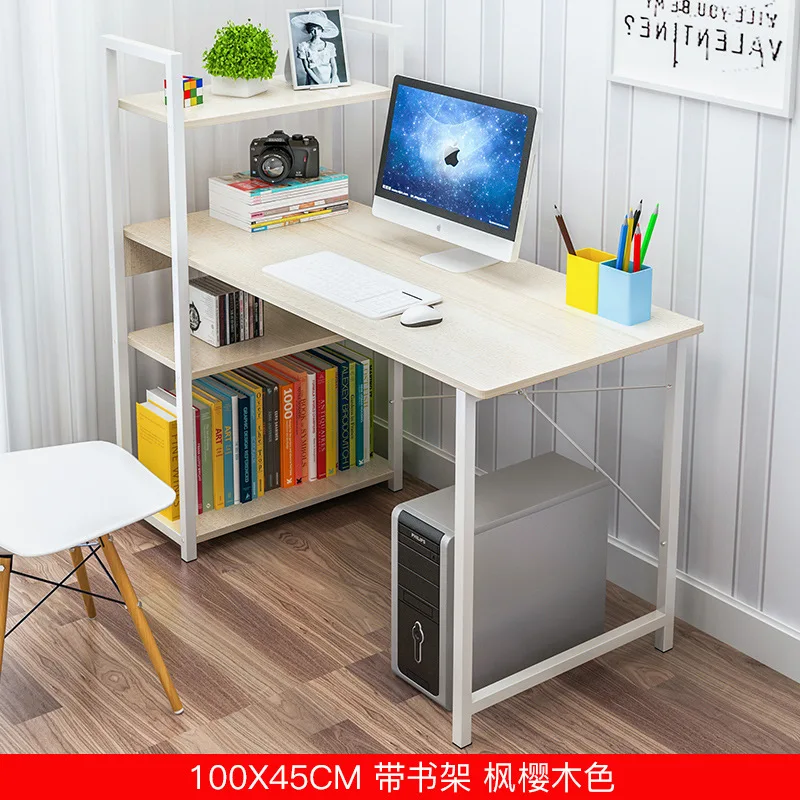 Computerized Desktop Modern Office Desk Bookshelf Combination Simplicity Originality Multi Functional Laptop Table Wooden |