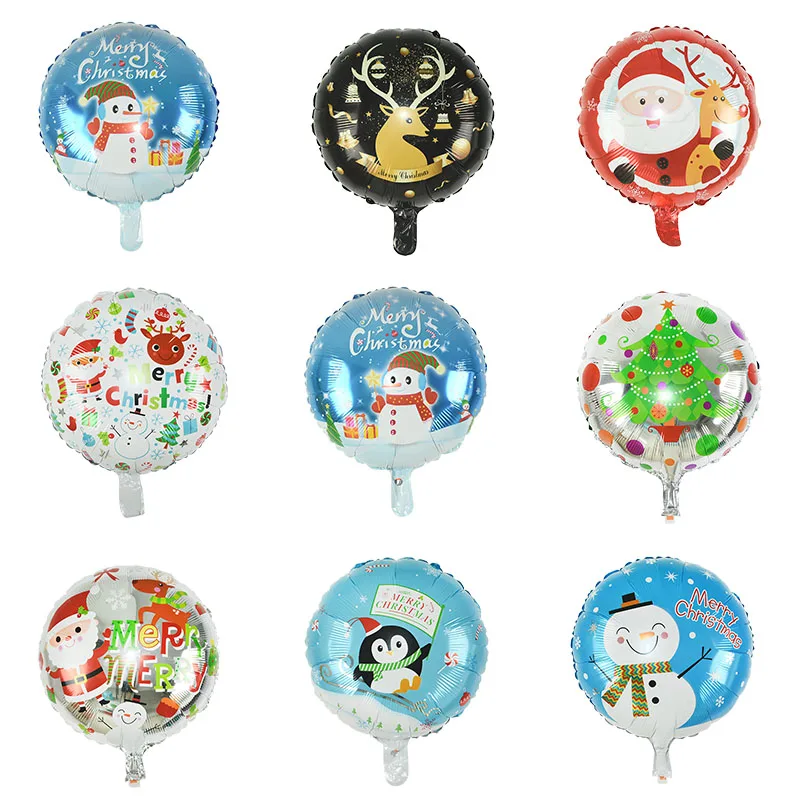 3 шт рождественские украшения шар круглый напечатанный гелиевый шарик из фольги