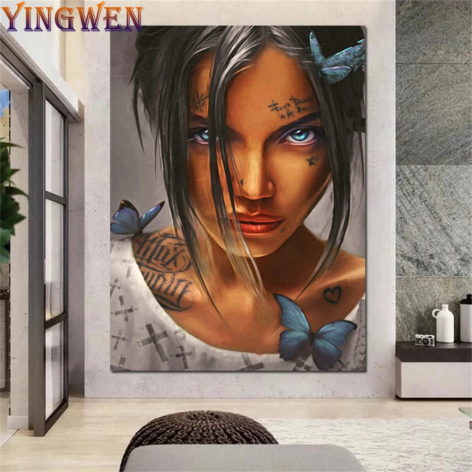 

Tattoos Butterfly Beauty 5D Diamond Painting Woman Cross Stitch Kits Full Diamond Embroidery Mosaic Art Girl Painting Room Decor