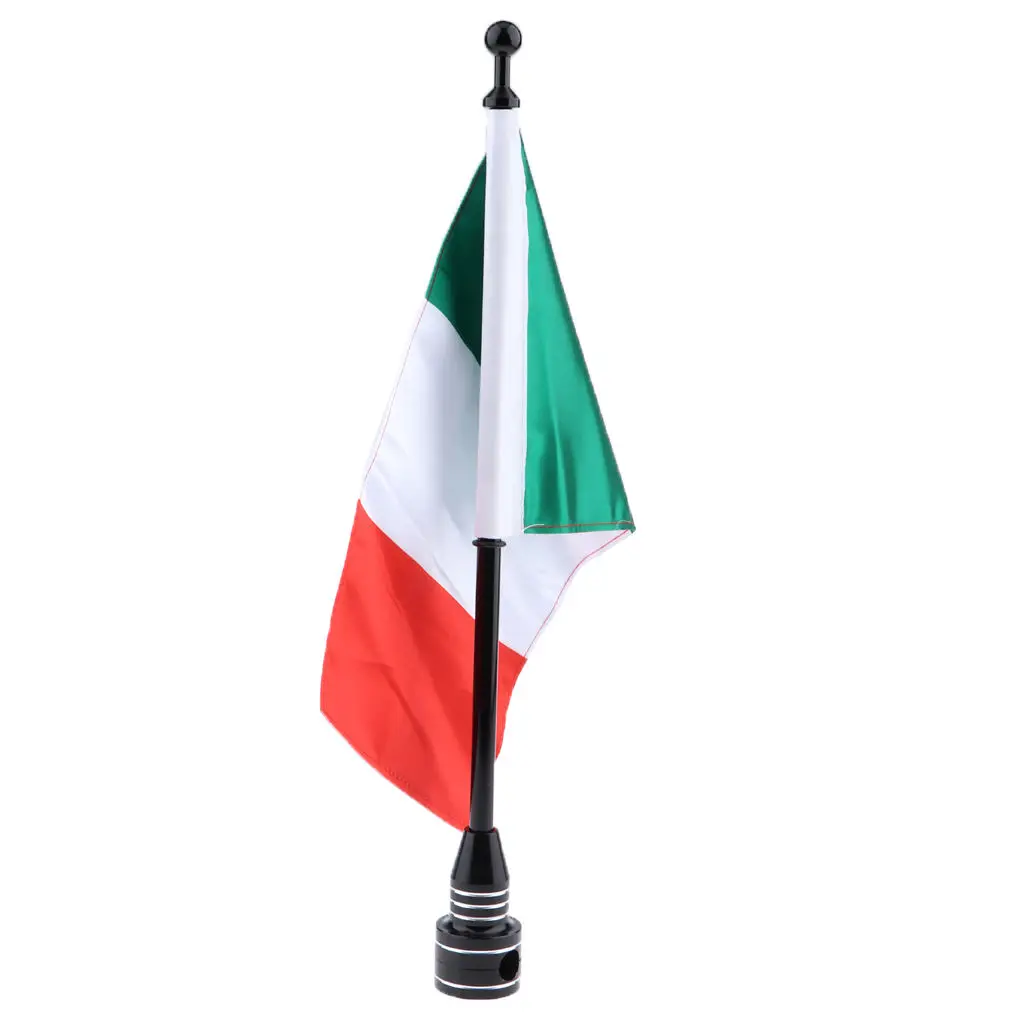 

Motorcycle Italy Flag Pole Mount Custom Rack Luggage Flag For Harley