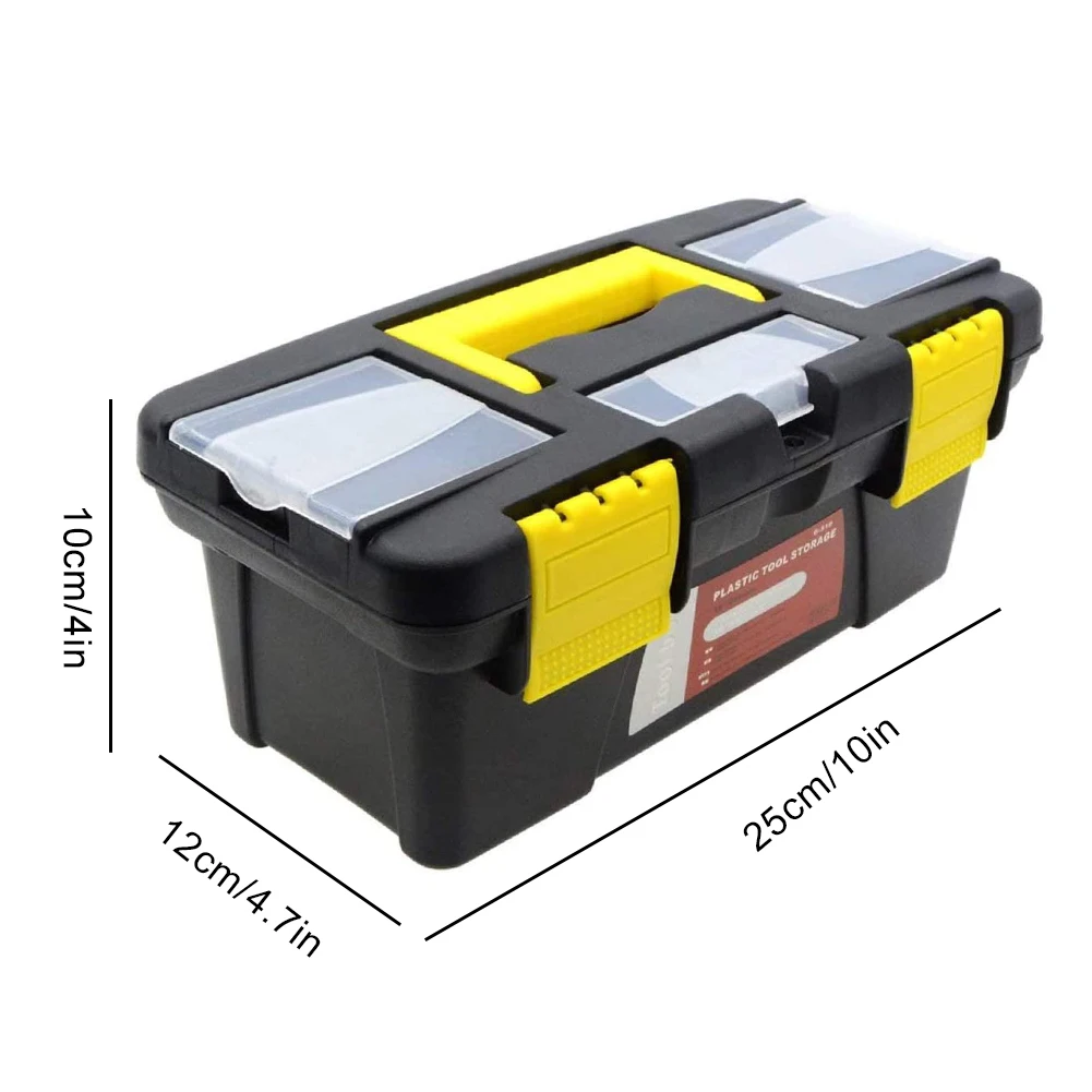 

Portable Toolbox 10inch 2 Layer Plastic Hand Multifunction Chest Storage Case with Compartment Home Hardware Storage Box Tools
