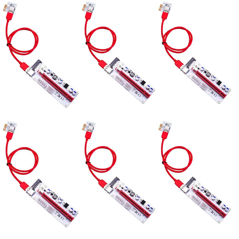 

Райзер-карта VER008S 3 в 1, 200 шт., 4-контактный SATA 6PIN PCIE PCI-E PCI Express Extender 1X 16X 60 см, кабель USB 3,0 для видеокарты графического процессора