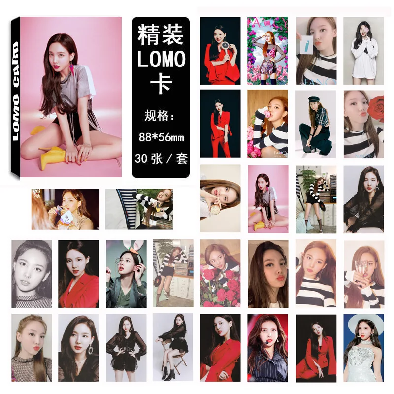 30 шт./компл. Kpop двойная тонкая одинарная Фотокарточка Na Yeon набор необычных
