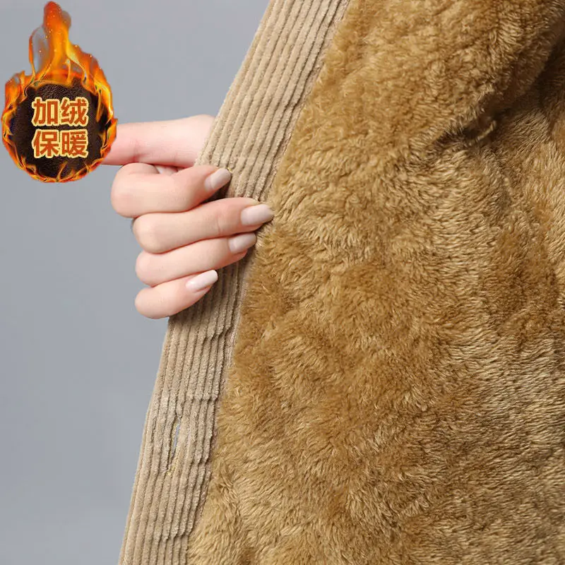 Женская зимняя куртка большого размера бархатная толстая вельветовая свободные