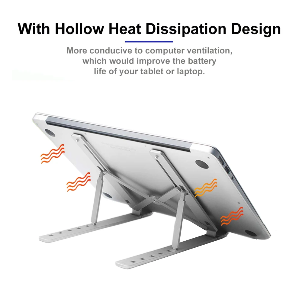 Алюминиевый Сплав регулируемая подставка для ноутбука Складная портативная MacBook