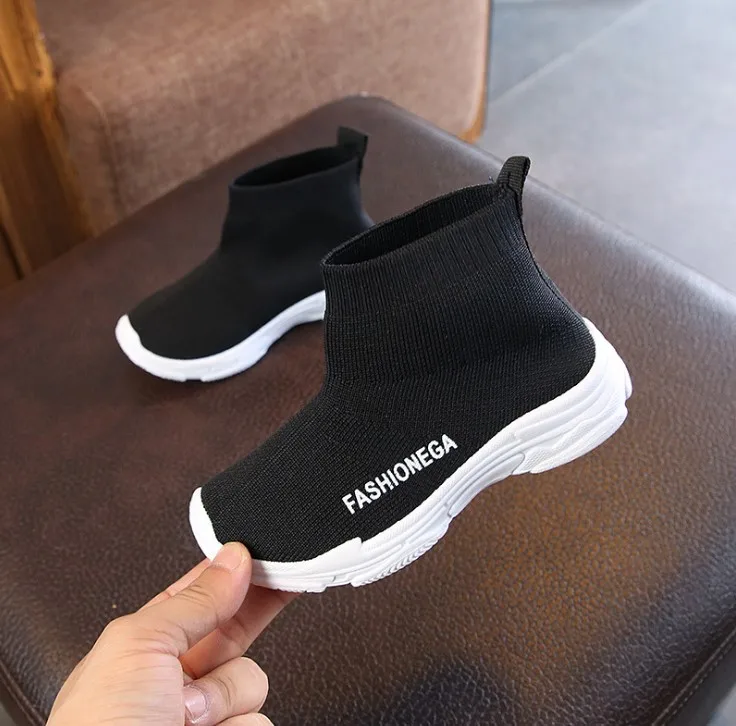 

2022 Spring Autumn Children Socks Shoes Anti-slip Soft Rubber Bottom Kids Knit Sneaker Casual Boys Flats Girls Baby Sports Shoes