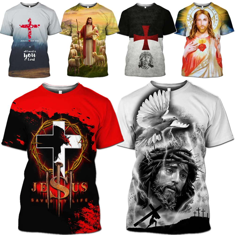 

Футболка hoxib Мужская/женская с 3D-принтом крестива голубей, Креста, Иисуса