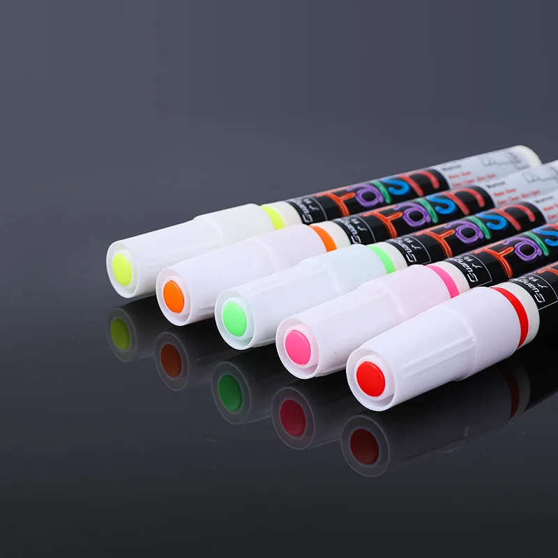 

8/12 Colors/Box Highlighter Marker Water-based Erasable Fluorescent Colored Marker Pens for LED Screen Creative DIY Art Supplies
