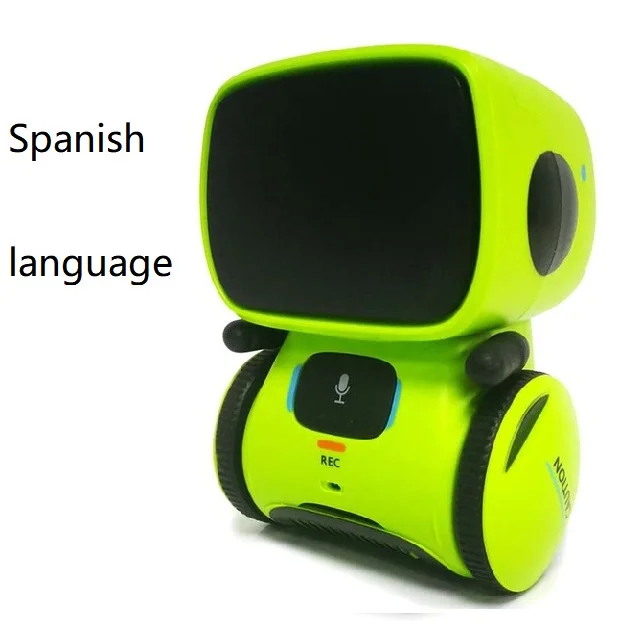 Spanish Green Три языка управления s игрушка робот умный милый голосовой контроль танец пение повторение рекордер сенсорный контроль робот подарок для ребенка - Цвет: Spanish Green