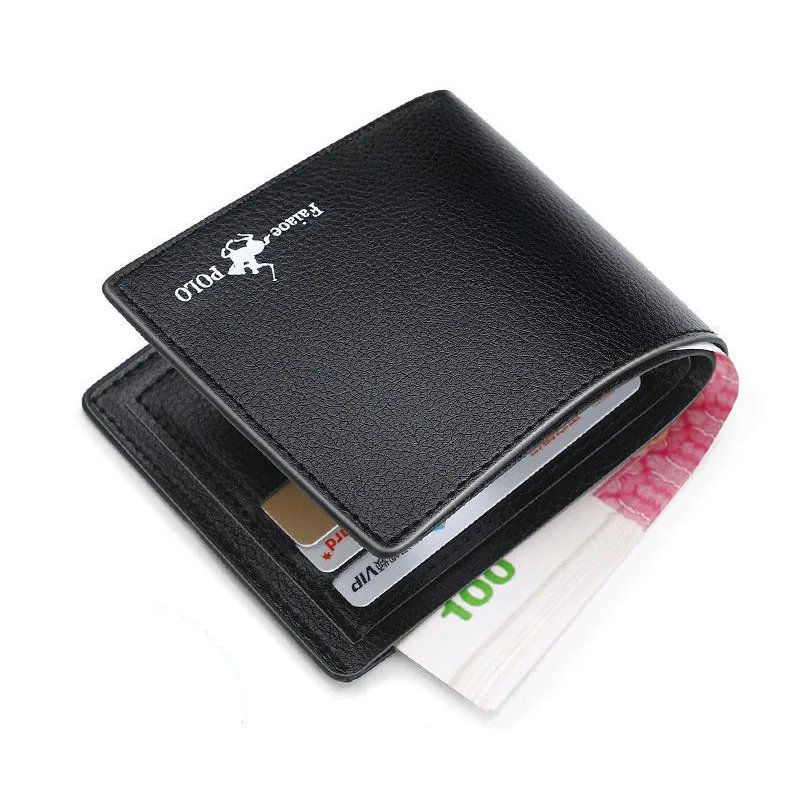 

Luxury Designer Wallet for Men Pu Leather Black Business Men's Purse Small Clutch Short Money Clip Bag Male High Quality 2021
