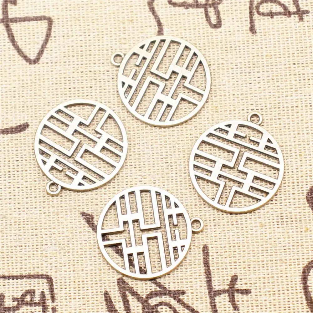 

Charm Pendant 22x25mm Married Charms Antique Silver Color 5pcs