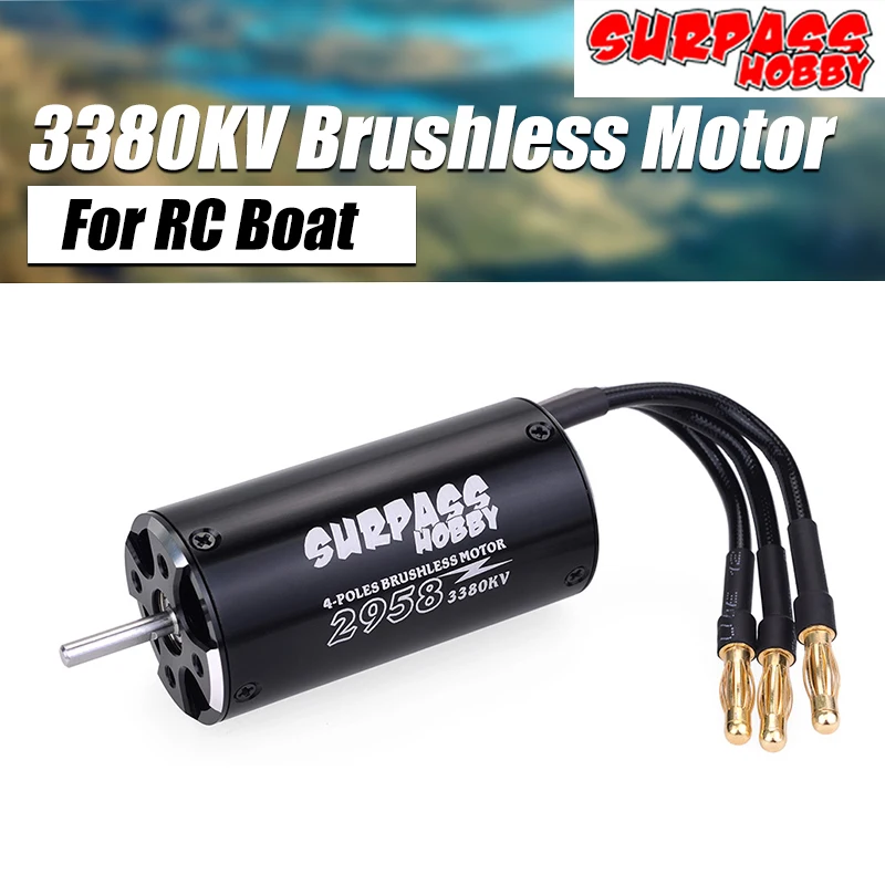 SURPASS HOBBY 2958 3380KV бесщеточный водонепроницаемый мотор 4 полюса 3 175 мм вал для 600 800 RC