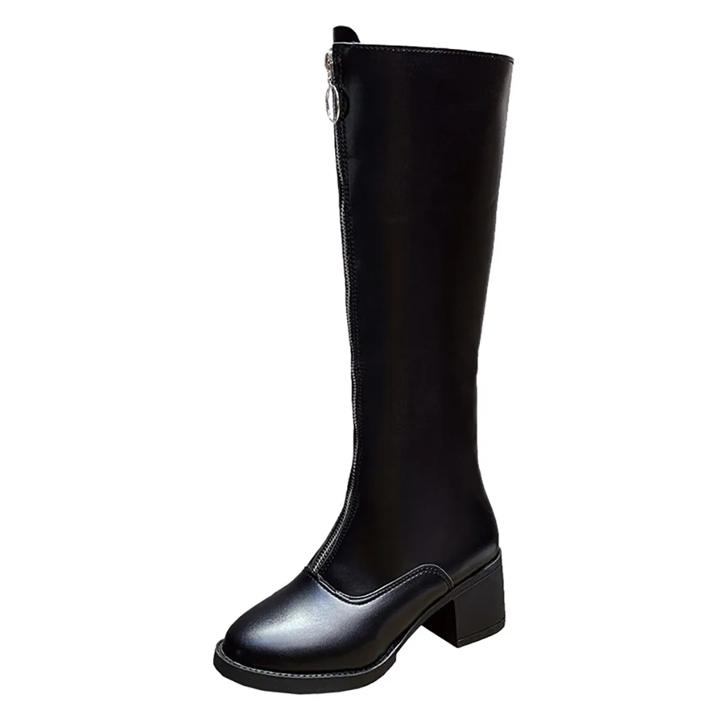 Модные однотонные белые ботинки на молнии с круглым носком Винтажная обувь