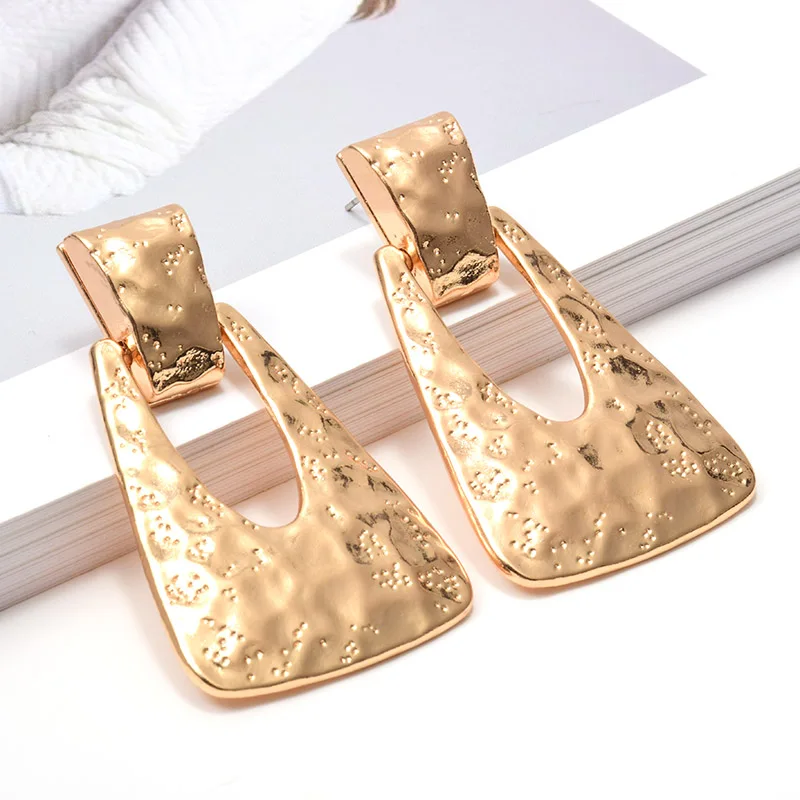

Wholesale New Gold Metal Dangle Drop Earrings Jewelry Accessories For Women Fashion Trend Pendientes Bijoux Christmas Gift