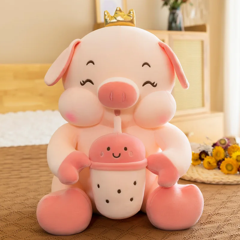

Zqswkl 32/40/50cm kawaii milk tea pig doll plush toy doll large cute soft toys for children girls pillow hugs birthday gift