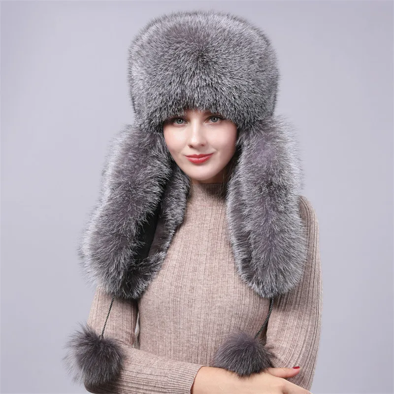 2019 New Hot Fashion Professional Standard Pom-Pom Hat Real Fox Fur Ladies Winter Out Warm Wool Cap. | Аксессуары для одежды