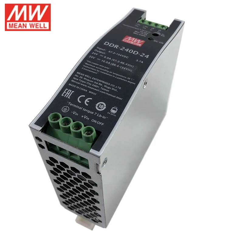 Преобразователь постоянного тока/постоянного тока MEAN WELL DDR-240D-24 240 Вт 67 2-154 В в 24 10 А