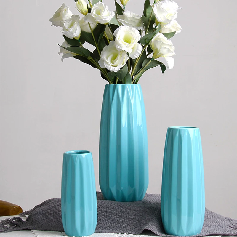 Керамическая ваза ins в скандинавском стиле белая Маленькая с сушеными цветами