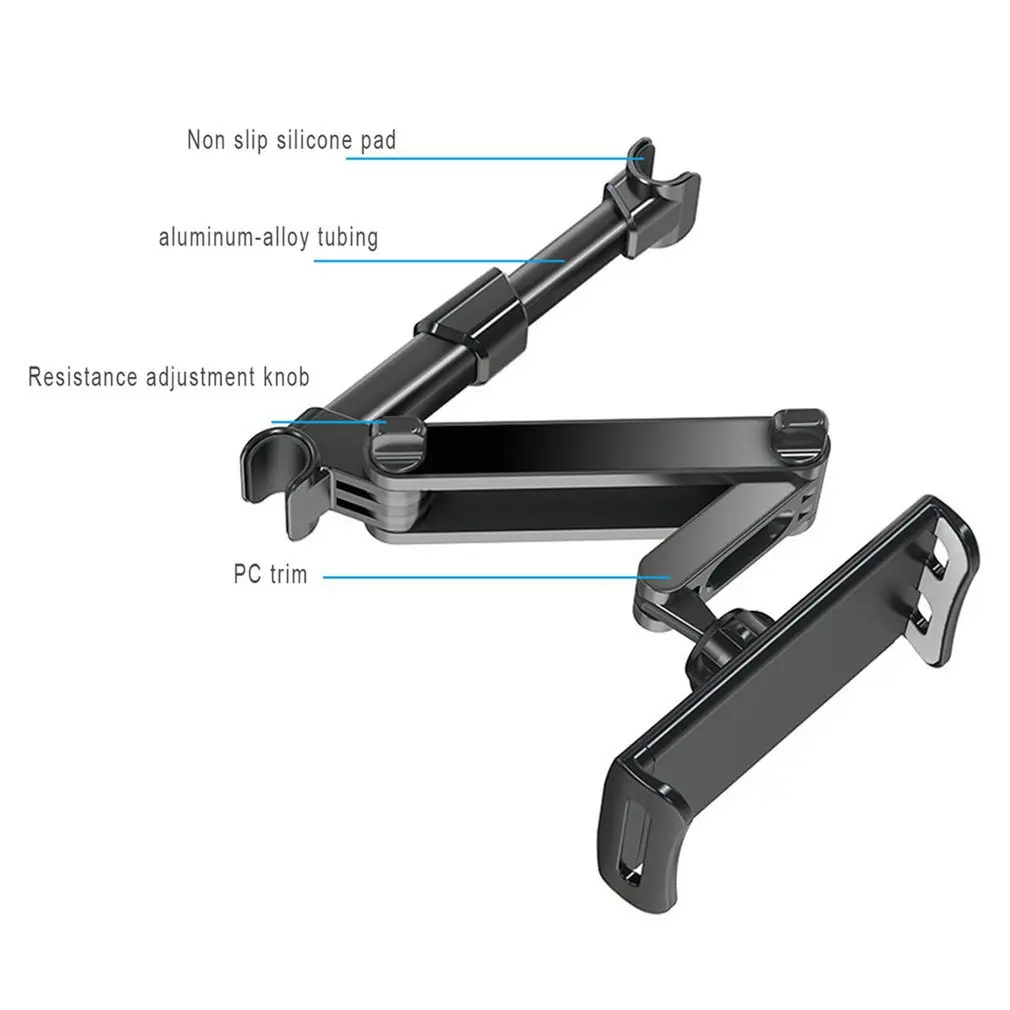 

Car Rear Pillow Mobile Phone Tablet Holder 360-degree Rotation Retractable Rear Seat Mobile Phone Holder