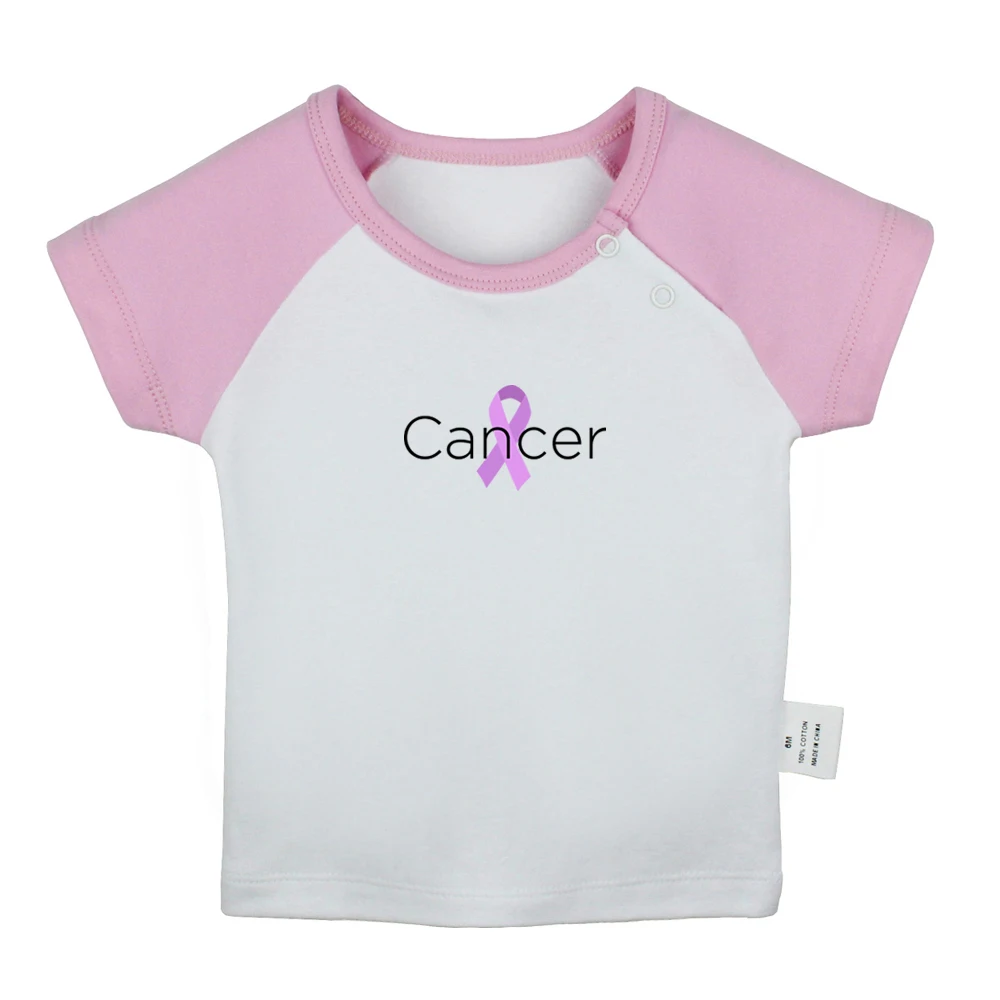 Survivor Pink Ribbon Girl Power Red Rose Design Newborn Baby T-shirts Toddler Graphic Raglan Color Short Sleeve Tee Tops | Детская