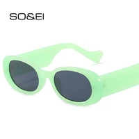 soei ins popular fashion small oval sunglasses women vintage jelly color eyewear men green orange sun glasses shades uv400